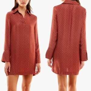 WAYF x Jourdan Sloane Stella Check Long Sleeve Mini Shirtdress Checkered Small